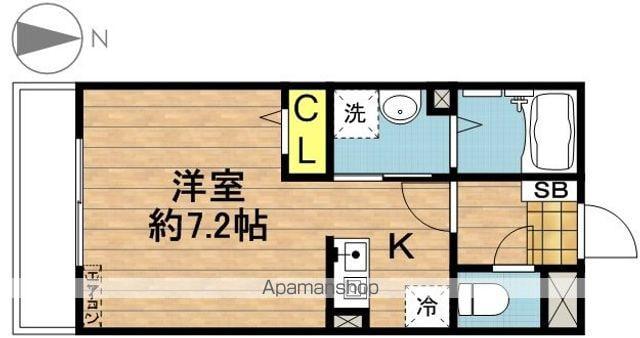 サンロイヤル(ワンルーム/1階)の間取り写真