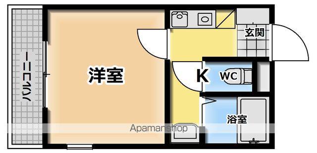 西平山コーポ(1K/4階)の間取り写真