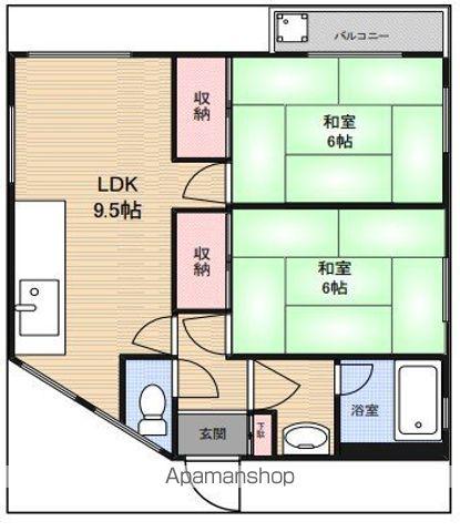 ファースト北小岩(2LDK/4階)の間取り写真