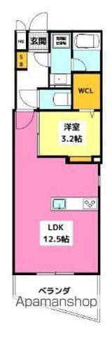 パセオ大濠公園(1LDK/2階)の間取り写真