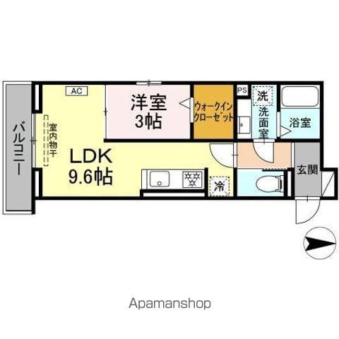 CELESTE(1LDK/2階)の間取り写真