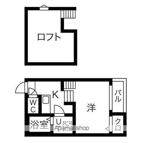 グランディ(1K/2階)の間取り写真