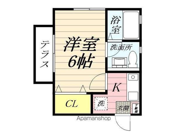 ポチたまランド下末吉Ⅱ(1K/1階)の間取り写真