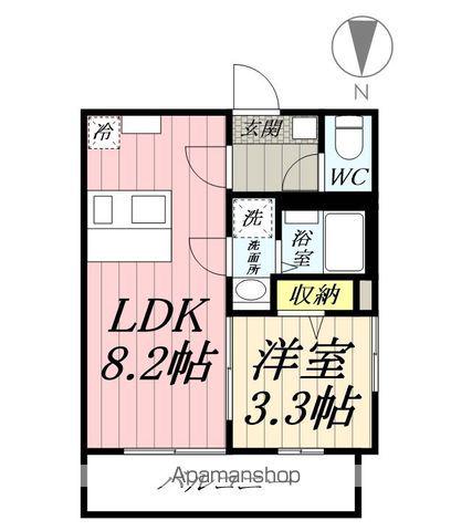 SOLANA南流山(1LDK/2階)の間取り写真