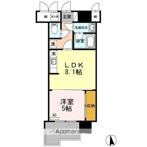 COSMO CITY(1LDK/6階)の間取り写真