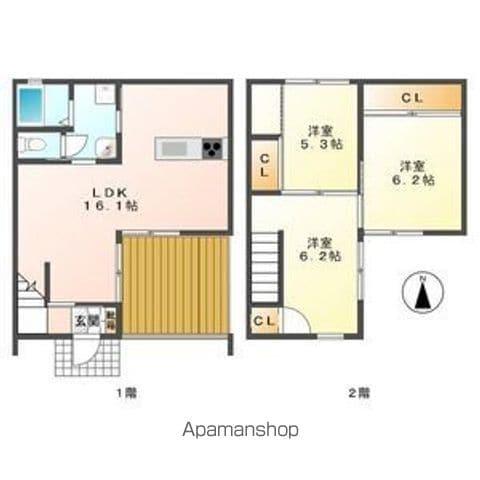 久大本線 筑後吉井駅 徒歩23分 2階建 築10年(3LDK)の間取り写真