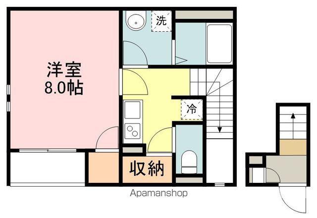 CASA明月(1K/2階)の間取り写真