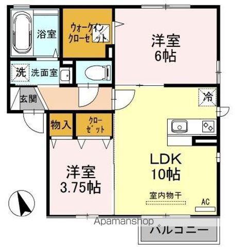 リバレインⅠ(2LDK/1階)の間取り写真