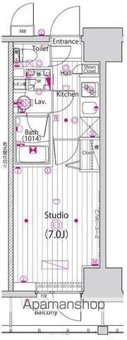 ガーラ・リバーサイド横濱南(1K/9階)の間取り写真