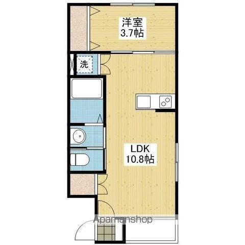 アルト横河原(1LDK/1階)の間取り写真