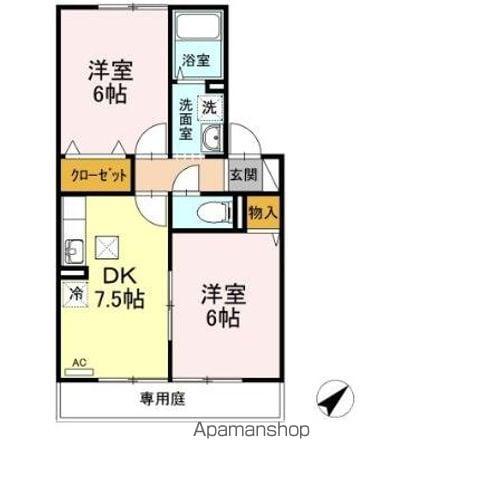 マ・メゾンY(2DK/1階)の間取り写真