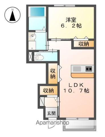 ラ・ファミーユ(1LDK/1階)の間取り写真