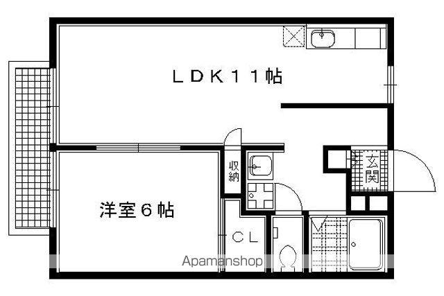 シェモア鷺森(1LDK/1階)の間取り写真