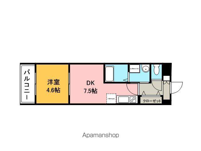 RESCO府内(1DK/4階)の間取り写真