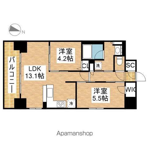 プレサンス ロジェ 丸の内 CENTRAL CASA(2LDK/4階)の間取り写真