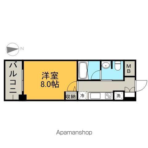 レジディア高岳(1K/4階)の間取り写真