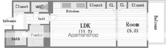 ROYALPARKSEなんば(1LDK/13階)の間取り写真
