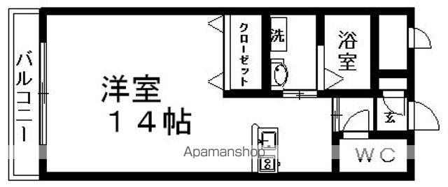 プレミール13番館(ワンルーム/2階)の間取り写真