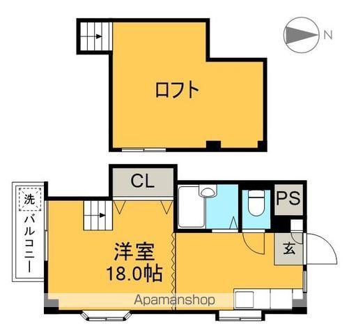 ブルーメンヴォーヌン河合(ワンルーム/4階)の間取り写真