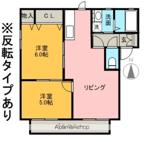 グラン・ドルチェ E棟(2LDK/1階)の間取り写真