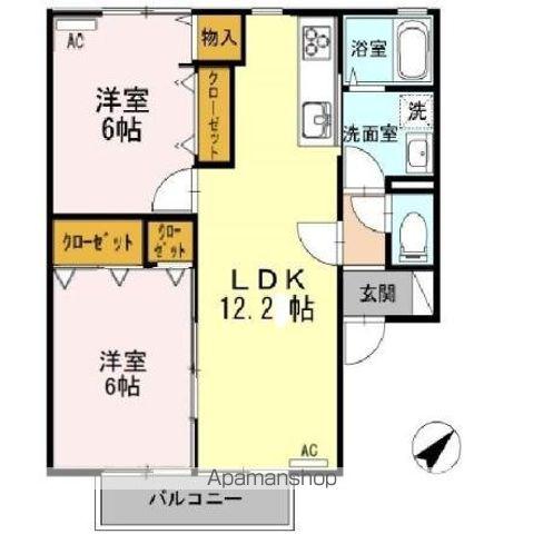 コーポアゼリア(2LDK/1階)の間取り写真