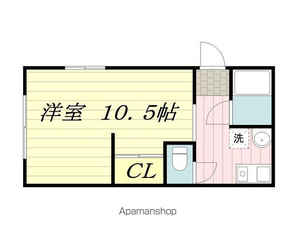 Gハウス A棟(1K/2階)の間取り写真