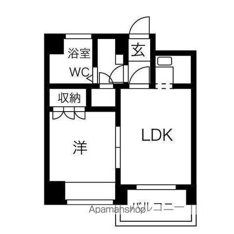 KS平岸(1DK/3階)の間取り写真