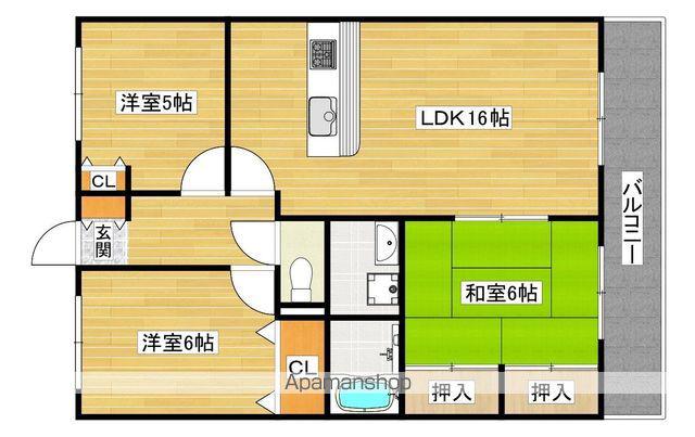 ベルモード三国ヶ丘(3LDK/10階)の間取り写真