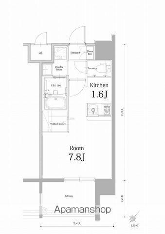 エンクレスト博多駅南BASE(1K/7階)の間取り写真
