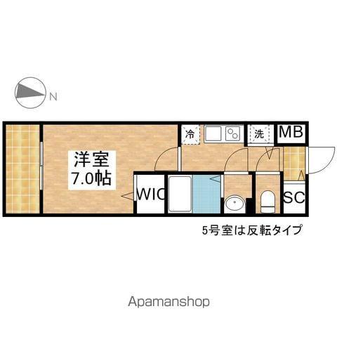 エスリード栄ラ・ヴィ(1K/4階)の間取り写真