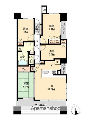 ドゥーエ仙台イースト(4LDK/2階)の間取り写真
