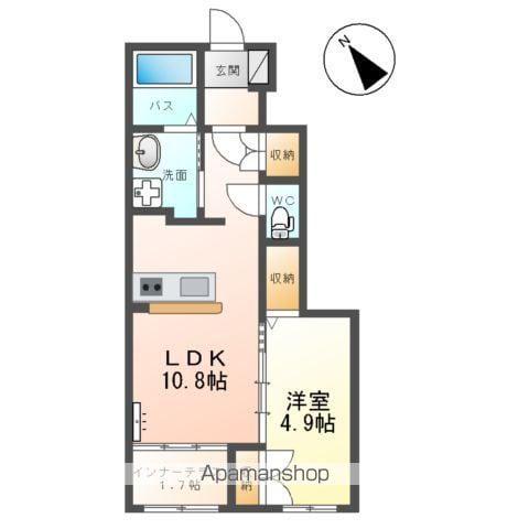 ベルディウム(1LDK/1階)の間取り写真