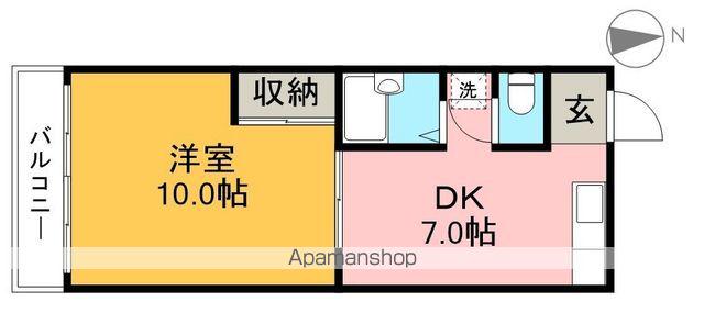 ロイヤルガーデンⅠ(1DK/6階)の間取り写真