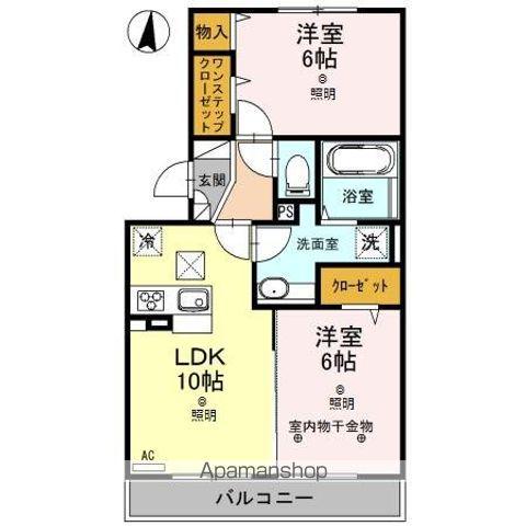 ロイジェントパークスレイクタウンⅢI(2LDK/1階)の間取り写真