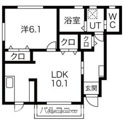 カーサジョヴァンニ(1LDK/1階)の間取り写真