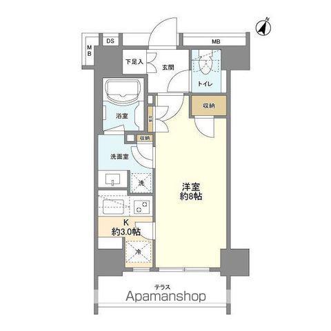 コスモリード市ヶ谷払方町(1K/1階)の間取り写真