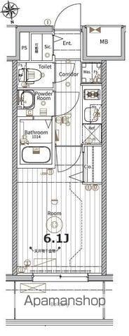 メイクスWアート今池Ⅲ(1K/13階)の間取り写真