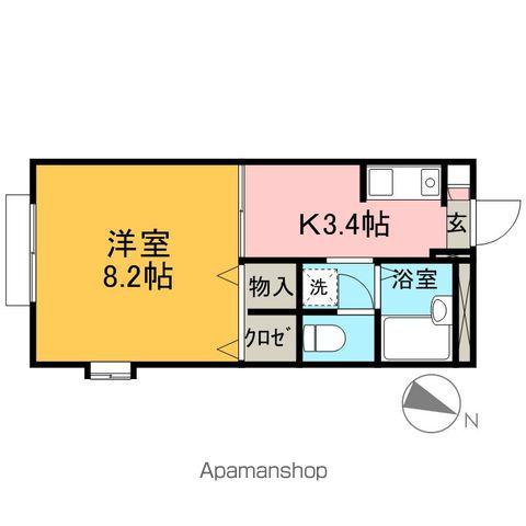 フレグランス島崎D(1K/1階)の間取り写真