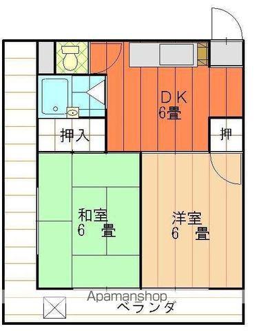 レモンハイツ駅前(2DK/3階)の間取り写真