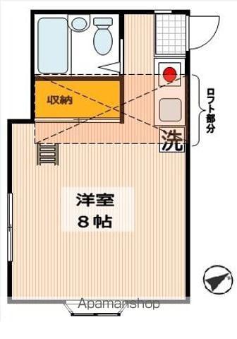 スカイパティオ(1K/2階)の間取り写真