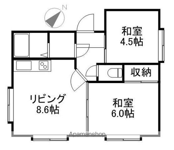 コーポ大橋(2DK/1階)の間取り写真