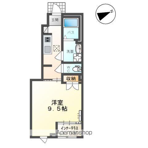 山形市松原アパートB(1K/1階)の間取り写真