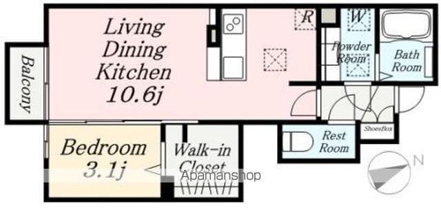 アバンセ柳町(1LDK/1階)の間取り写真