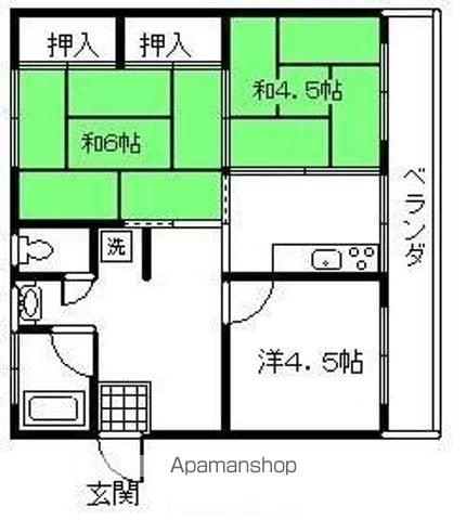 コーポラス湯地(3DK/1階)の間取り写真
