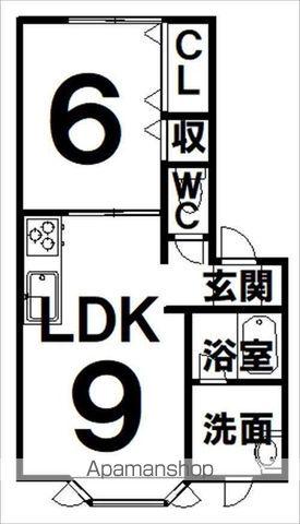 ユトリロ鳳乃舞A(1LDK/1階)の間取り写真
