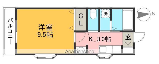 シェモア エマール(1K/2階)の間取り写真