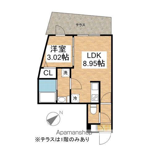 QUADOR車道(1LDK/4階)の間取り写真