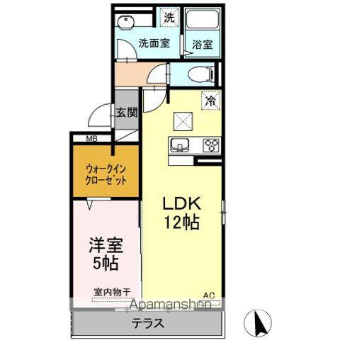 ヴェリタ(1LDK/1階)の間取り写真