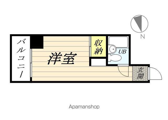 TOP・仲木戸第1(ワンルーム/6階)の間取り写真