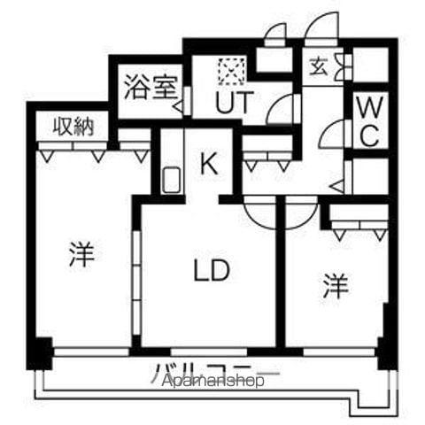 KWビル壱番館(2LDK/7階)の間取り写真
